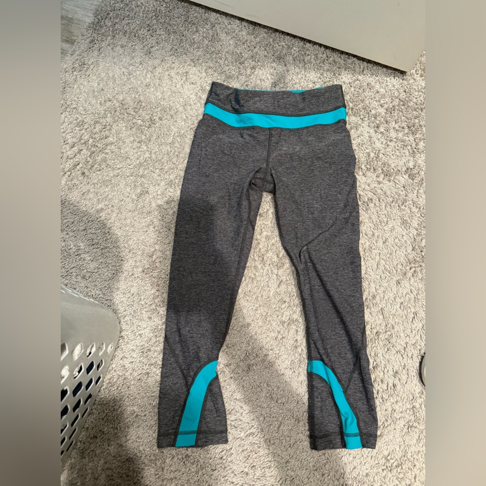 Lululemon Athletica Gray and Teal Track Pants